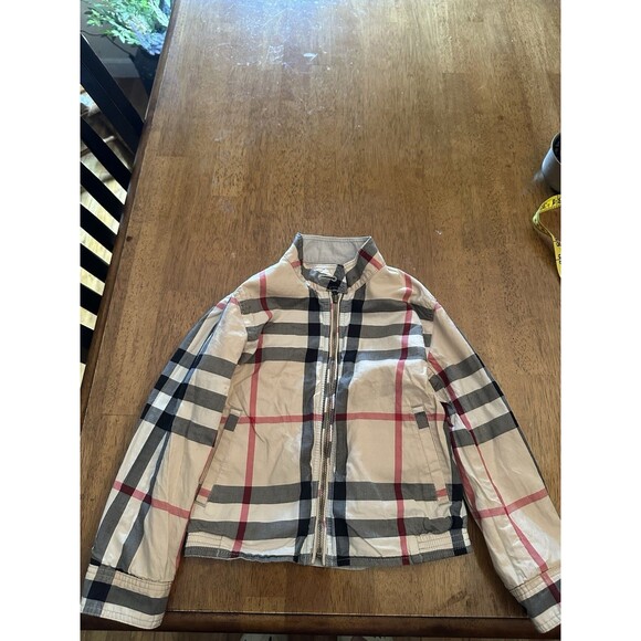 Kids Burberry Reversible Jacket Novacheck Plaid Grey Size 4y - Picture 1 of 8